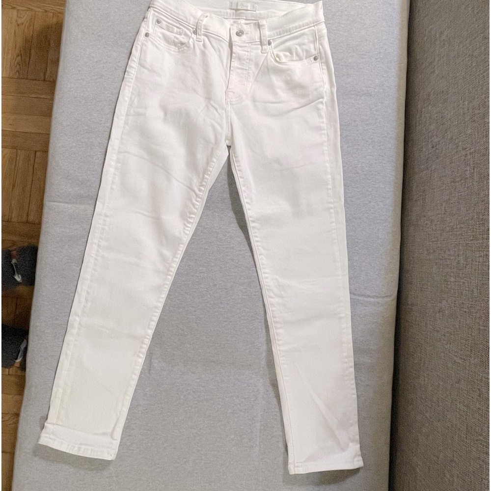 7 For All Mankind White Cropped Jeans